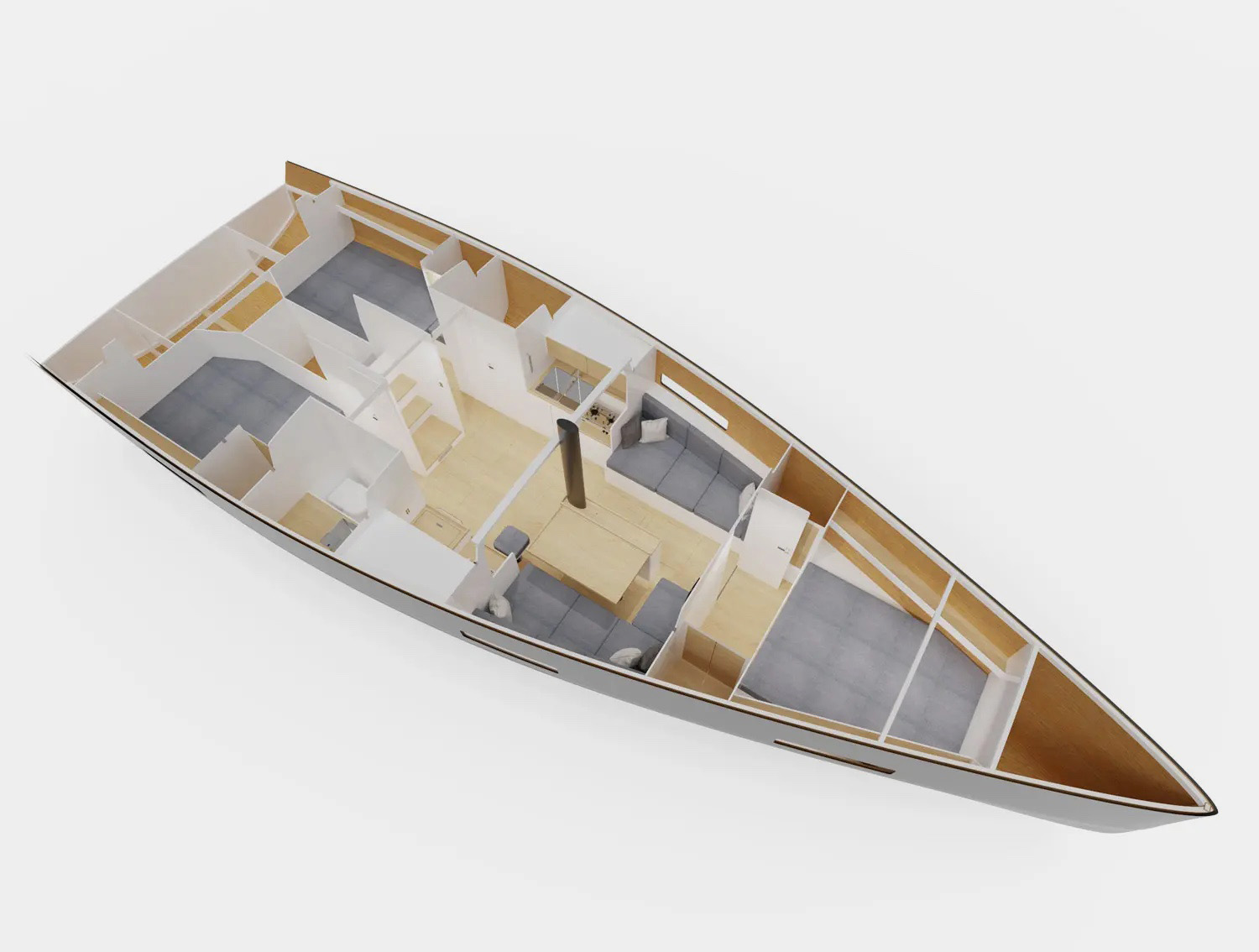 yacht 12 metri in legno progetto