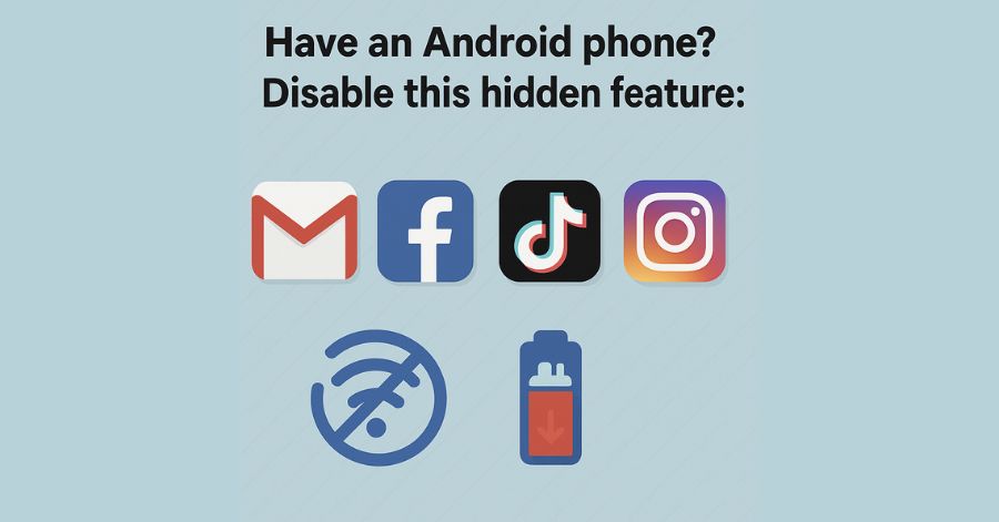 Schema a punti con icone accanto a ogni effetto (batteria scarica, dati consumati, notifiche, rallentamento sistema)